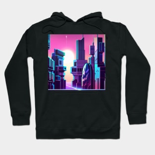 Retro Futuristic Cityscape Hoodie